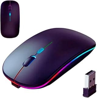 Mouse Sem Fio Recarregável RGB – Bluetooth + 2.4GHz…