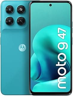 Smartphones Motorola Moto G47 5G - 256GB 12GB (4GB RAM + 8GB RAM Boost), Camera 50 MP Sony LYTIA 600, Tela FHD+ de 120hz - Azul Turquesa