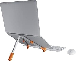 LiteStand Note - Suporte para Notebook - Octoo, Ice Silver/Laranja