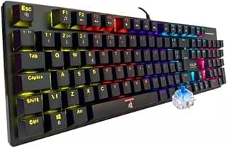 Teclado Mecânico Gamer TE114 RGB Switch Blue Profissional LED Antighosting