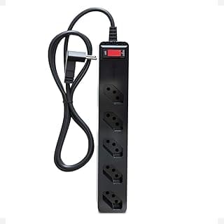 Filtro de Linha iCLAMPER Energia 5 com Proteção contra Surtos Elétricos(DPS) 5 Tomadas, 3 Pinos, 10 Amperes para PC, Notebook, Roteador, Monitor, Impressora, PS5, Alexa e etc, Bivolt, Cabo de 1m Preto