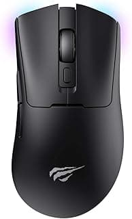 Havit Mouse Gamer Tri-Mode MS966SE Black, Sem Fio e Com Fio, USB, Bluetooth, Wireless 2.4GHz, RGB, 7 Botões, 800-1600-2400-3200-600-10000 DPI, Preto