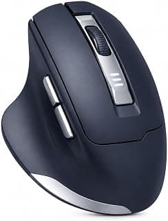 Mouse Ergonômico Sem Fio Recarregável USB 2.4G, 1600 DPI Ajustável, Cliques Silenciosos, Design Anatômico, Compatível com Notebook e PC, Ideal para Trabalho, Home Office e Estudos
