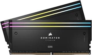 CORSAIR DOMINATOR TITANIUM RGB DDR5 RAM 96GB (2x48GB) 6800MHz CL40-50-50-110 1.4V Intel XMP 3.0 Desktop Computer Memory – Black (CMP96GX5M2B6800C40)