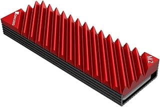 Dissipador Calor Alumínio Gaveta Ssd M.2 Nvme 2280 Ps5/PC Gamer Alto Desempenho Resfriamento Eficiente (Vermelho)