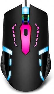 Mouse Gamer Com Fio USB RGB Para PC Notebook Computador Preto