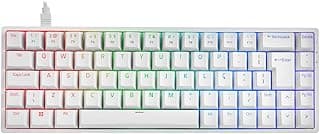 TECLADO MECANICO AKKO MODELO 3068S BRANCO SWITH ORANGE