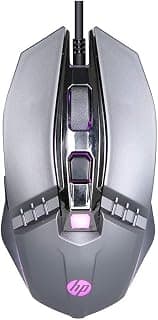 HP Mouse Gamer USB M270 Chumbo Sensor Óptico Ambidestro 2400DPI e Iluminação Multicolor Cabo de Nylon com 1,40m 6 botões e iluminação em 4 cores