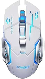 Mouse Gamer Q13 Inland Sounds Sem Fio Recarregável 2400 DPI USB Luz LED RGB Silencioso (Branco)