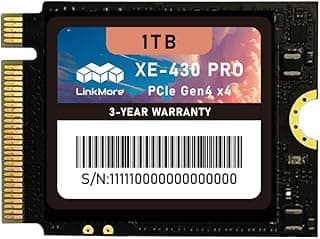 LinkMore XE-430 PRO 1TB M.2 2230 NVMe SSD, PCIe Gen4 x4 / PCIe 4.0 unidade de estado sólido, expansão de armazenamento para dispositivos portáteis de jogos