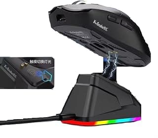 K-Snake Mouse Gamer sem Fio X11PM, 12000DPI, Taxa de Polling de 1000Hz, Sensor PAW3311, Base de Carregamento Magnética, Preto