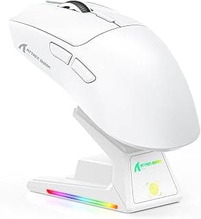 Mouse Gamer Sem Fio Attack Shark X1, Sensor Paw3395pro, 40000 Dpi, 53g, Base de Carregamento Rgb, Branco