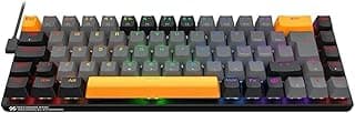 Teclado Mecânico Gamer Machenike K500-B68 RGB, Aluminio Hot-Swap, Switch Red, Cinza, ABNT2 C/fio