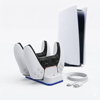 Base de Carregamento Dupla para PS5, Tipo C, Indicador LED, Proteção Contra Sobrecarga