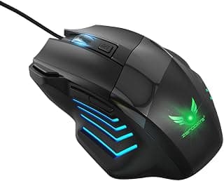 Mouse Gamer Mecânico RGB com Sensor Óptico, entrada USB, 7 Botões Ergonômico Preto