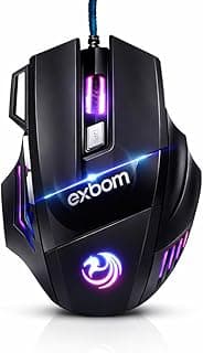 Mouse Gamer 7D 3200 DPI Ajustável 7 Botões Luzes LED RGB Alta Precisão e Velocidade, Jogos, Trabalho, Estudos, Cabo Nylon Reforçado Super Rápido Ergonômico Antideslizante Clique Duplo Premium