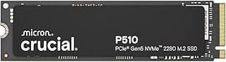 Crucial SSD NVMe P510 1TB Gen5, até 11.000 MB/s, SSD PCIe 5.0 M.2 2280, unidade de estado sólido interna, compatível com laptop, desktop + software Acronis - CT1000P510SSD8-01