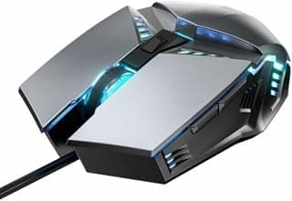 Mouse Gamer com Fio LED RGB USB, Alta Precisão, Des…