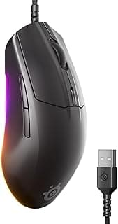 SteelSeries Mouse para jogos Rival 3 Gen 2 — Sensor óptico TrueMove Core 8500 DPI — Durabilidade de 60 milhões de cliques — baixa latência — 77 g leve — pés 100% PTFE — RGB — preto