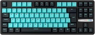 Teclado Gamer Mecanico Aplus Iara Aqua, TKL 80%, Gasket, RGB Personalizavel, Hot Swap, Anti-Ghosting, Switch Red Huano, Windows/Mac, ABNT - Preto e Azul
