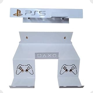 Suporte de Parede Aço Vertical para Play 5 - PS5 Branco Alta Resistência Compatível com Versões Digital e Mídia Física