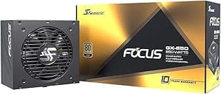 Seasonic Foco Gx-650, 80+ Ouro, Controle Full-Modular, Ventilador Em Fanless, Silencioso E Modo De Resfriamento, Fonte De Alimentação Perfeita Para Jogos E Várias Aplicações, Ssr-650Fx. 650W