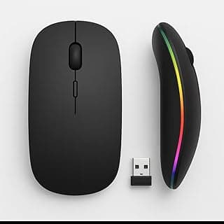 Mouse Sem Fio Recarregável Wireless Bluetooth Optico Led Rgb Colorido Ergonômico Usb 2.4 Ghz Notebook Computador Pc Desktop Linha Premium