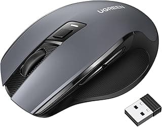 UGREEN Mouse Sem Fio 2,4 GHz com Receptor USB, Ajustável até 4000 DPI | Alcance de 15 m, Ergonômico de 6 Botões, Compatível com PC, Notebook, MacBook, Windows, Linux