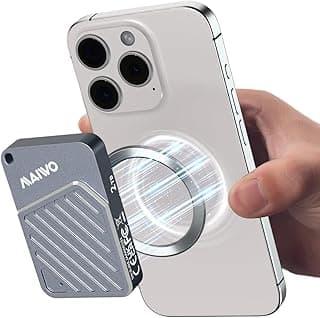 MAIWO Ssd Portátil Magnético de 1 Tb, Unidade de Estado Sólido Externa, Usb 3.2 Gen 2 Tipo-C Até 2000 Mb/S, Nvme Psd para Iphone 15/16/17/Android/Windows Macbook, Suporta 4K Prores, Alumínio (Cinza)