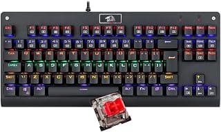 Teclado Mecânico Redragon Dark Avenger Preto Iluminação Rainbow Switch Vermelho K568R