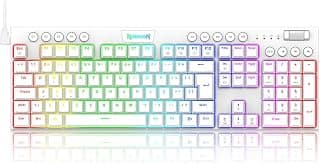 Teclado mecânico Low Profile Redragon Horus Branco Switch Brown