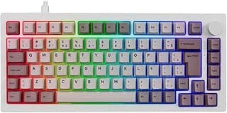 TECLADO AKKO STEAM ENGINE MODELO 5075S ABNT2 BRANCO SWITCH V3 PPRO CREAM BLACK