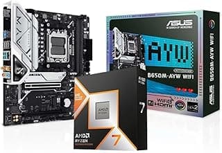 Kit Upgrade AMD Ryzen 7 9800X3D Placa mãe Asus B650M-AYW WIFI Chipset B650