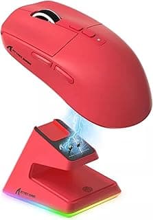 Mouse Gamer ATTACK SHARK X6 com Fio RGB – Ergonômico, 6 Botões Programáveis e Alta Precisão (VERMELHO)
