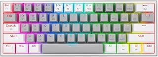 Teclado Mecânico Gamer Compacto Redragon Fizz Lunar Dusk Cinza e Branco RGB K617-RGB-GW