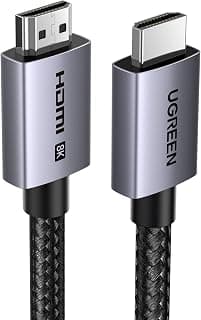 UGREEN Cabo HDMI 2.1 8K 48 Gbps 5 M, Cabo HDMI Certificado de Alta Velocidade em Alumínio, 4K@240Hz / 120Hz, 8K@60Hz, HDCP 2.2/2.3, eARC, HDR10, Dolby Atmos, Compatível com PS5/Blu-ray/TV/Monitor