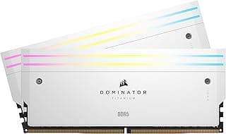 CORSAIR DOMINATOR TITANIUM RGB DDR5 RAM 32GB (2x16GB) DDR5 6000MHz CL30 Intel XMP iCUE Memória de computador compatível - Branco (CMP32GX5M2B6000C30W)