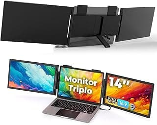 Extensor de Tela Portátil para Laptop 14" IPS FHD 1080P, Monitor Externo com 3 Portas USB-C, Compatível com Windows e Mac, Ideal para Viagens e Trabalho, para Notebooks de 14" a 16"