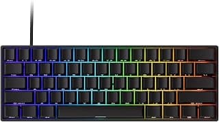 Monsgeek Teclado Mecânico Gamer Magnético Fun60 Pro 60% USB 8K Polling Rate Switch Glare Linear ARGB Compatível c/ PC e Console SP Preto - AKKO01-00005-BLK