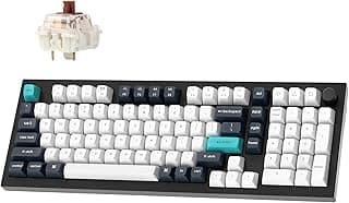Keychron Teclado mecânico Q5 Max sem fio personalizado, Bluetooth de 2,4 GHz QMK totalmente de alumínio 96% layout RGB com interruptor marrom Gateron hot swappable compatível com Mac Windows Linux
