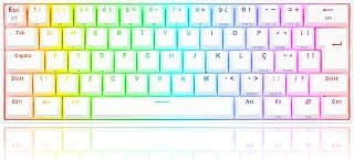 Redragon TECLADO MECANICO GAMER DRACONIC PRO RGB BRANCO SWITCH AZUL ABNT2