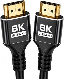 Cabo HDMI 2.1 8K Ultra HD 2 Metros com Conectores Banhados a Ouro | Alta Velocidade para TV, Monitor, Notebook, PC, Projetor, PS5, Xbox e Home Theater