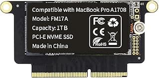 FM17A 1TB PCIE 3.0x4 NVME 3D NAND TLC Flash SSD para MacBook Pro Retina A1708 (2016-2017) Inclui ferramentas DIY (1TB)