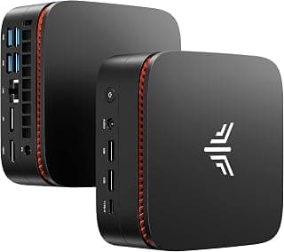 KAMRUI Mini PC AM21, AMD Ryzen 7 8745HS (8C/16T, até 4,9GHz), 12GB DDR5 5600MHz RAM, 256GB M.2 2280 PCIe 4.0 SSD, mini computador desktop com Radeon 780M, USB4, Quad Display, LAN dupla, HDMI, WiFi 6