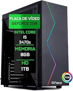 Pc Gamer Fácil Intel Core I5 3470S 8Gb DDR3 GeForce GT 730 2Gb 128 bits HD 1 TB