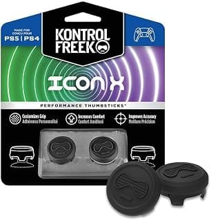 KontrolFreek Icon X Performance Thumbsticks Para PlayStation 4 e PlayStation 5 | 2 Mid-Rise Convex | Black