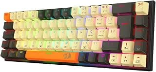 Teclado Mecânico Gamer Redragon Ryze Bege, Preto e Laranja RGB Switch marrom K633CGO-RGB
