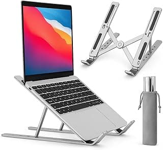 Suporte Ajustável para Notebook – Base Ergonômica Antiderrapante e Dobrável para Apoio de Notebook, Suporte MacBook e Laptops – Compatível com Todas as Marcas, Ideal para Trabalho (Branco)