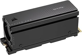 Corsair MP700 PRO com refrigerador de ar 1 TB M.2 PCIe Gen5 x4 NVMe 2.0 SSD – M.2 2280 – Leitura sequencial de até 11.700 MB/s – TLC NAND de alta densidade – Preto