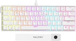 Teclado Mecânico Gamer Ajazz NK61-Red Switch-ABS White-RGB-DIY-Wired